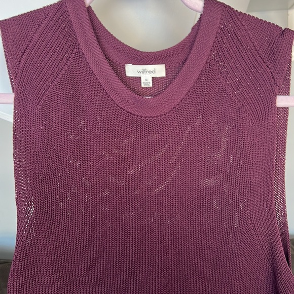 Wilfred magenta knit sort sleeve split seam tunic vest - Picture 3 of 5